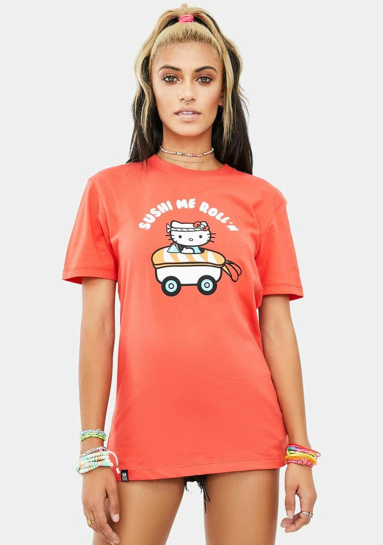 Tokidoki X Hello Kitty Sushi Me Roll'n Short Sleeve Graphic Tee Tops 3 Tokidoki X Hello Kitty Sushi Me Roll'n Short Sleeve Graphic Tee Tops