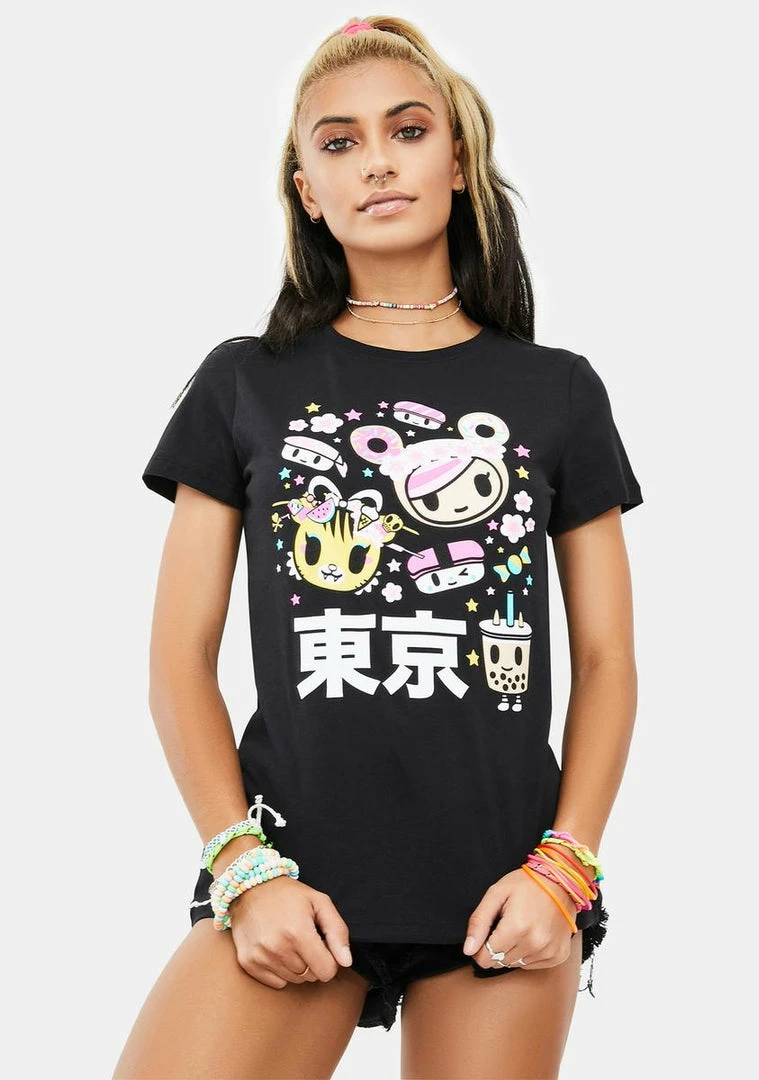 Tokidoki Tokyo Time Short Sleeve Graphic Tee 3 Tokidoki Tokyo Time Short Sleeve Graphic Tee