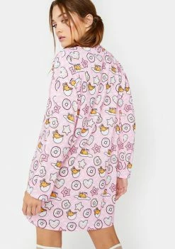 Tokidoki X Gudetama Go Donuts Long Sleeve Dress Dresses 10 Tokidoki X Gudetama Go Donuts Long Sleeve Dress Dresses