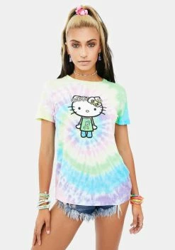 Tokidoki X Hello Kitty Far Out Kitty Tie Dye Tee Tops
