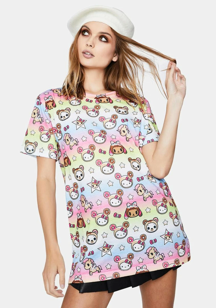 Tokidoki Tops X Hello Kitty Hello Kitty Goes Donuts Graphic Tee 3 Tokidoki Tops X Hello Kitty Hello Kitty Goes Donuts Graphic Tee