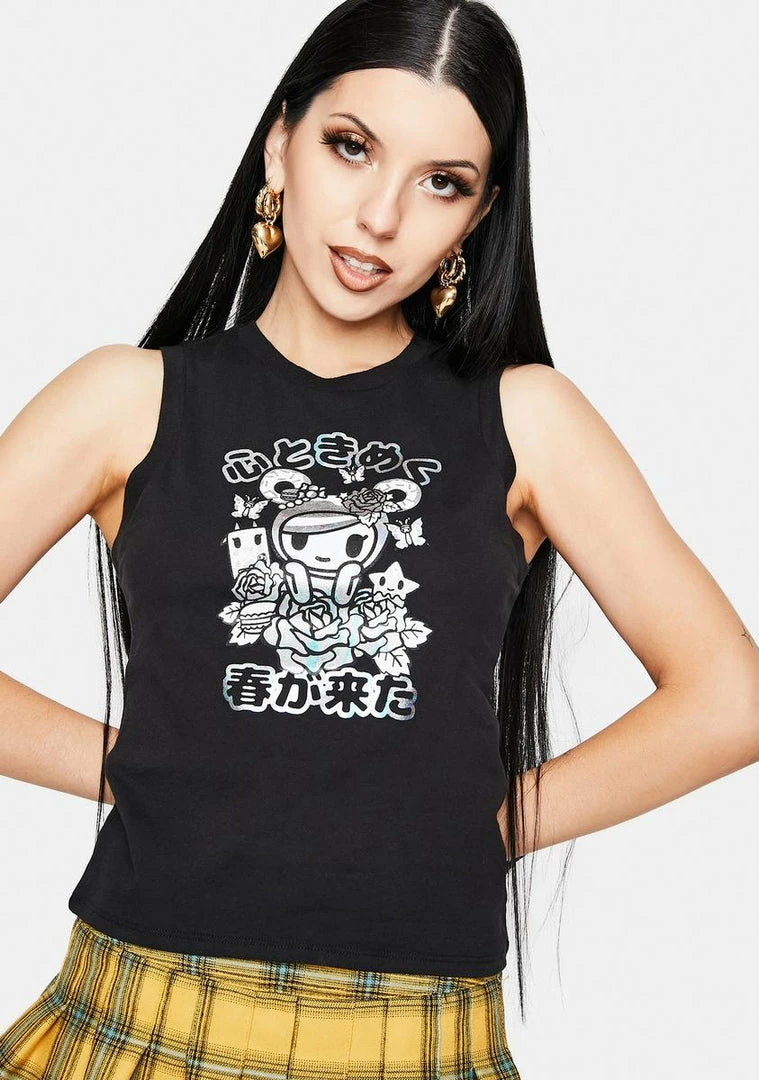 Tokidoki Spring Time Cropped Muscle Tee Tops 3 Tokidoki Spring Time Cropped Muscle Tee Tops