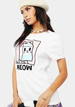 Tokidoki Tops Meow Meow Ringer Graphic Tee