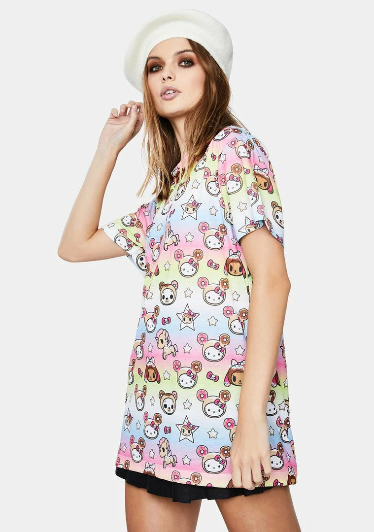 Tokidoki Tops X Hello Kitty Hello Kitty Goes Donuts Graphic Tee 4 Tokidoki Tops X Hello Kitty Hello Kitty Goes Donuts Graphic Tee
