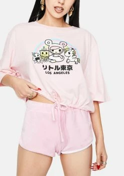 Tokidoki TOKI LA Oversized Cinched Crop Top Tops