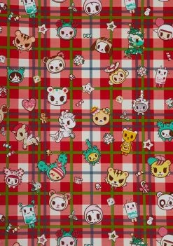 Tokidoki Decor Holiday Plaid Wrapping Paper