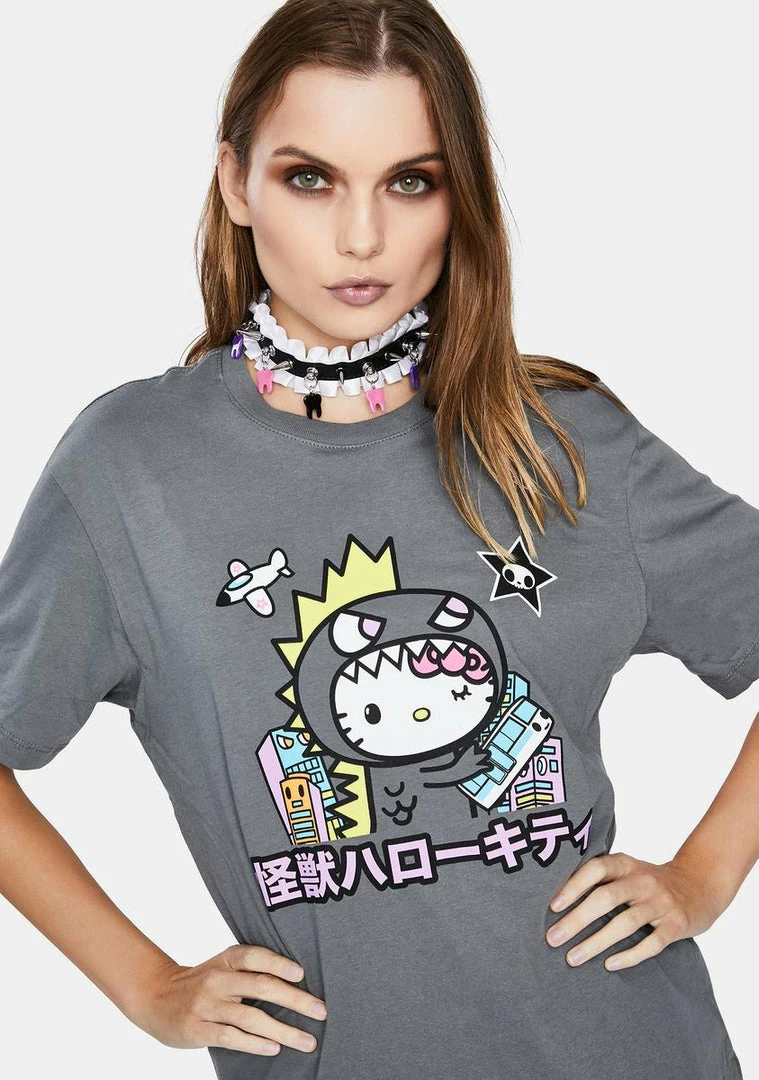 Tokidoki Tops X Hello Kitty Monster Kitty Graphic Tee 3 Tokidoki Tops X Hello Kitty Monster Kitty Graphic Tee