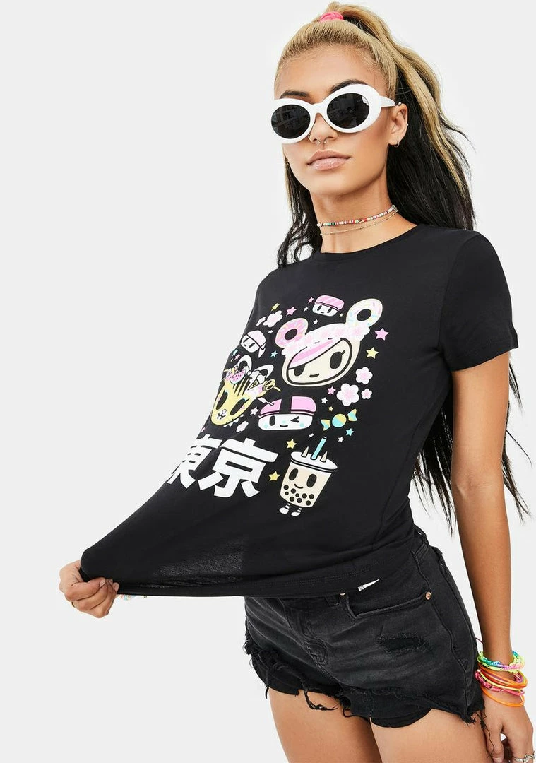 Tokidoki Tokyo Time Short Sleeve Graphic Tee 6 Tokidoki Tokyo Time Short Sleeve Graphic Tee