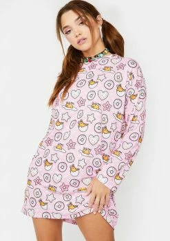 Tokidoki X Gudetama Go Donuts Long Sleeve Dress Dresses