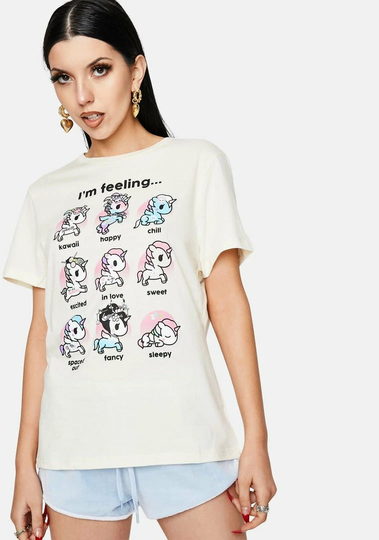 Tokidoki Tops Unicorno Moods Graphic Tee 3 Tokidoki Tops Unicorno Moods Graphic Tee