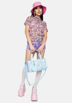 Tokidoki Flowery Friends Short Sleeve Mock Turtleneck Tops 8 Tokidoki Flowery Friends Short Sleeve Mock Turtleneck Tops