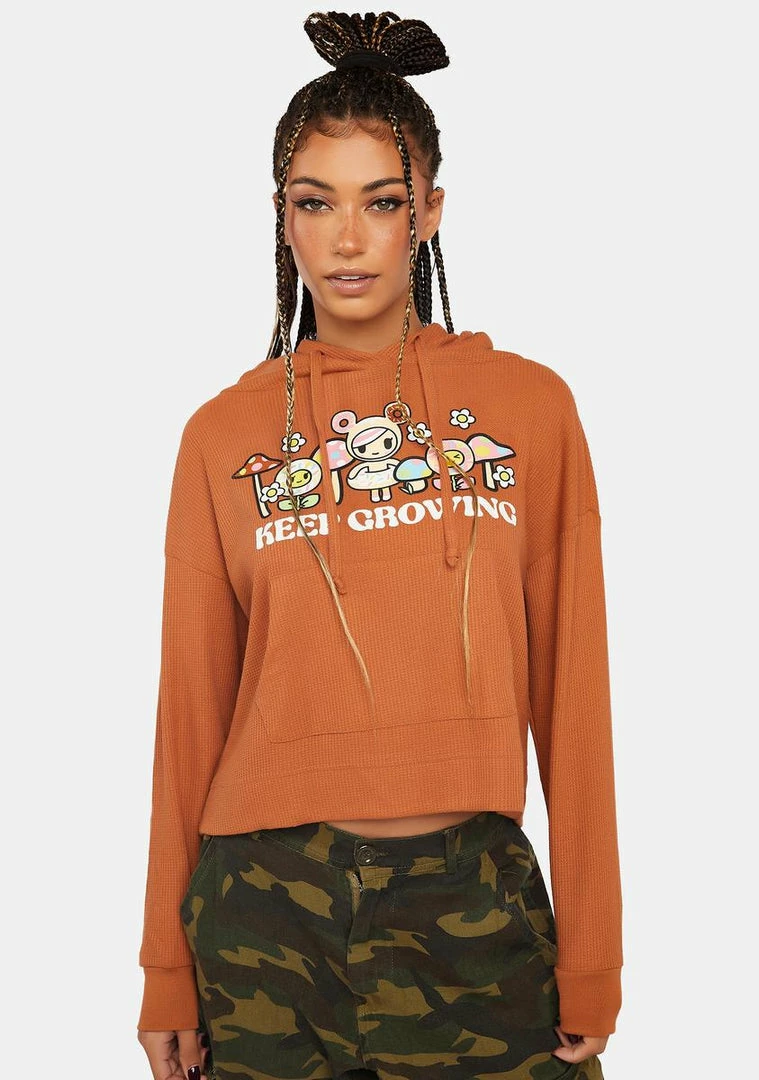 Tokidoki Pullover Hoodie Grow On Waffle Knit Hoodie 3 Tokidoki Pullover Hoodie Grow On Waffle Knit Hoodie