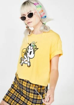 Tokidoki Tops Unicorno Gudetama Crop Tee