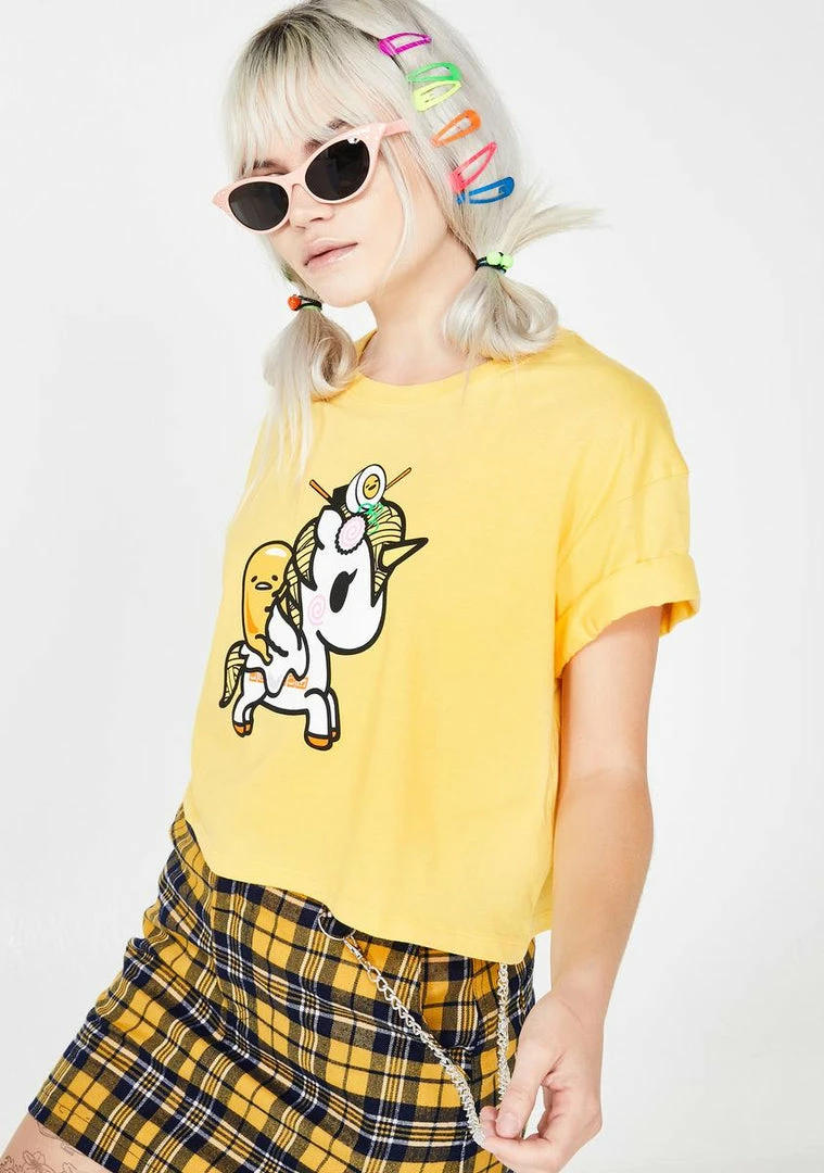 Tokidoki Tops Unicorno Gudetama Crop Tee 4 Tokidoki Tops Unicorno Gudetama Crop Tee