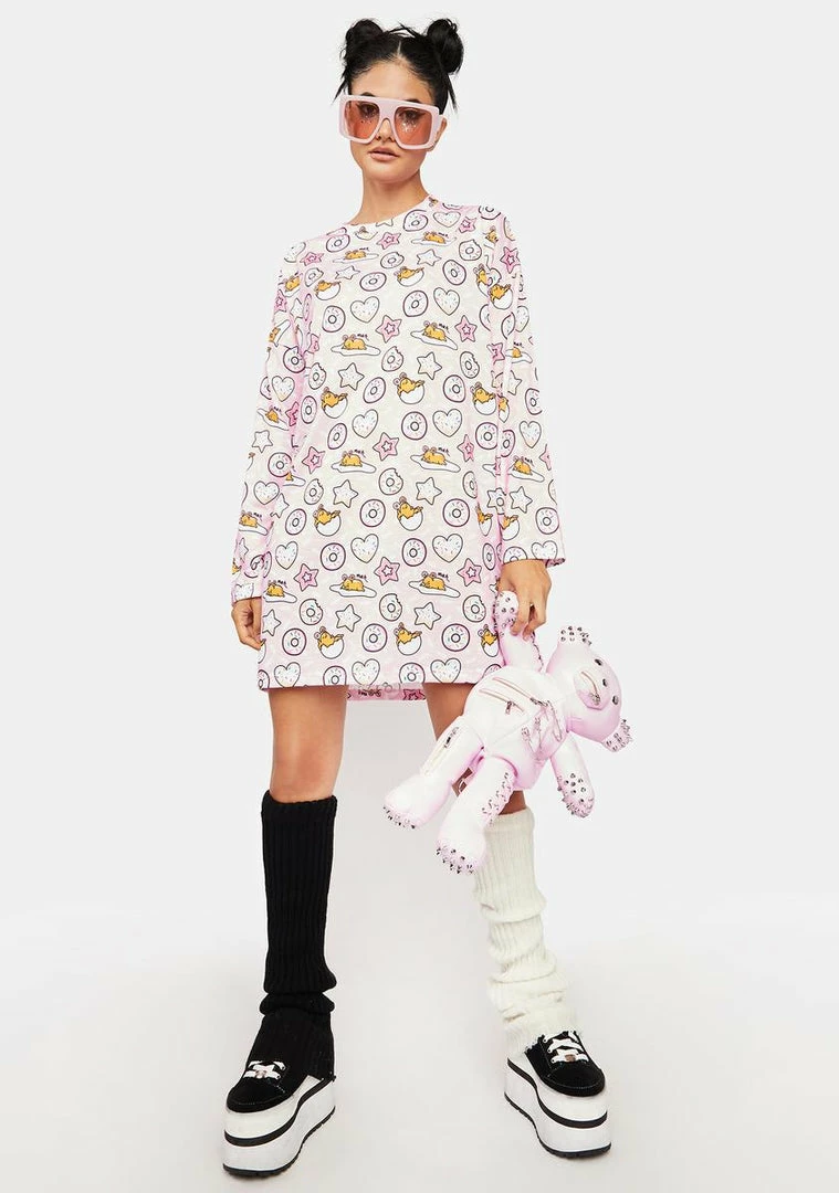 Tokidoki X Gudetama Go Donuts Long Sleeve Dress Dresses 7 Tokidoki X Gudetama Go Donuts Long Sleeve Dress Dresses
