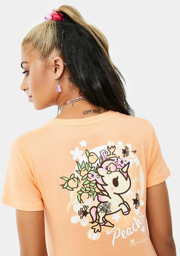 Tokidoki Tops Just Peachy Short Sleeve Graphic Tee 3 Tokidoki Tops Just Peachy Short Sleeve Graphic Tee